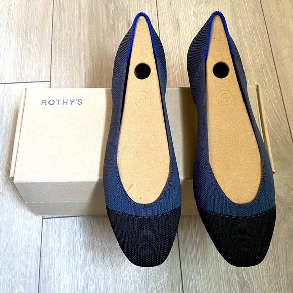 Rothy's Shoes Rothys Flats Shoe Starling Navy And Black 95 Nwt